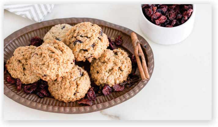 Vegan Cranberry Oatmeal Cookies