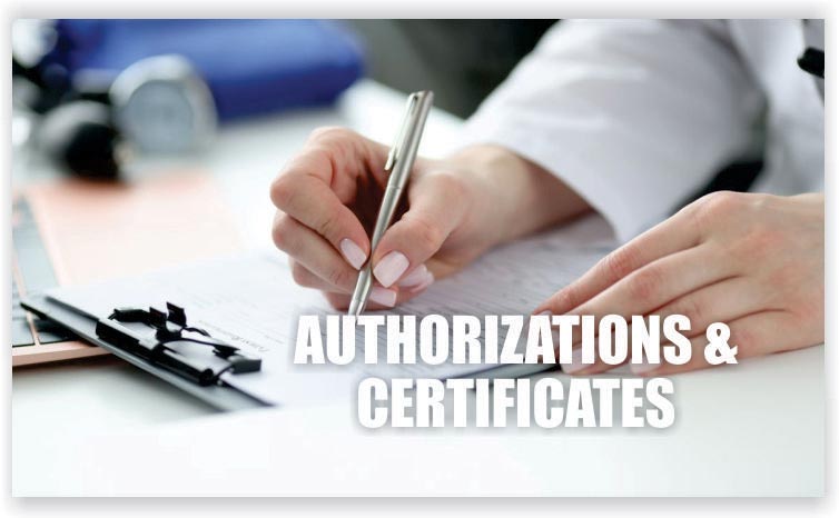 Get the required authorizations and certificates