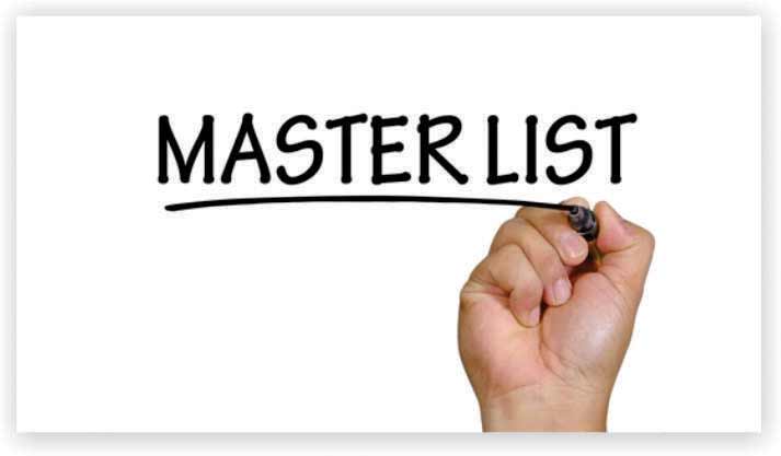 Create A “Master List”